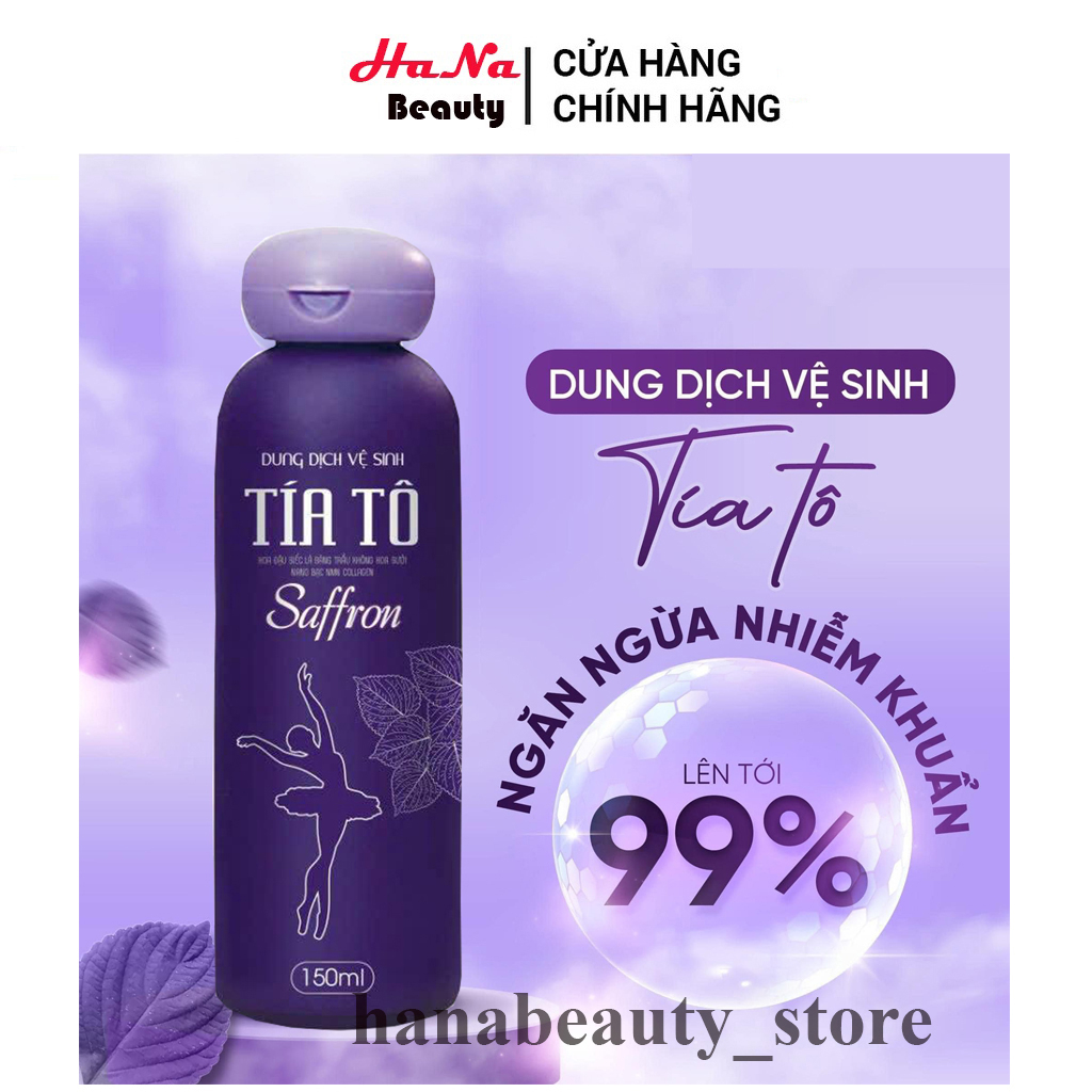Dung Dịch Vệ Sinh Tía Tô Saffron 150ml Hết Khí Hư Nấm Ngứa Mùi Hôi Vùng Kín.