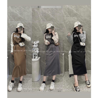 Set đồ nữ thể thao M-Chou, áo thun mix chân váy túi hộp cool ngầu
