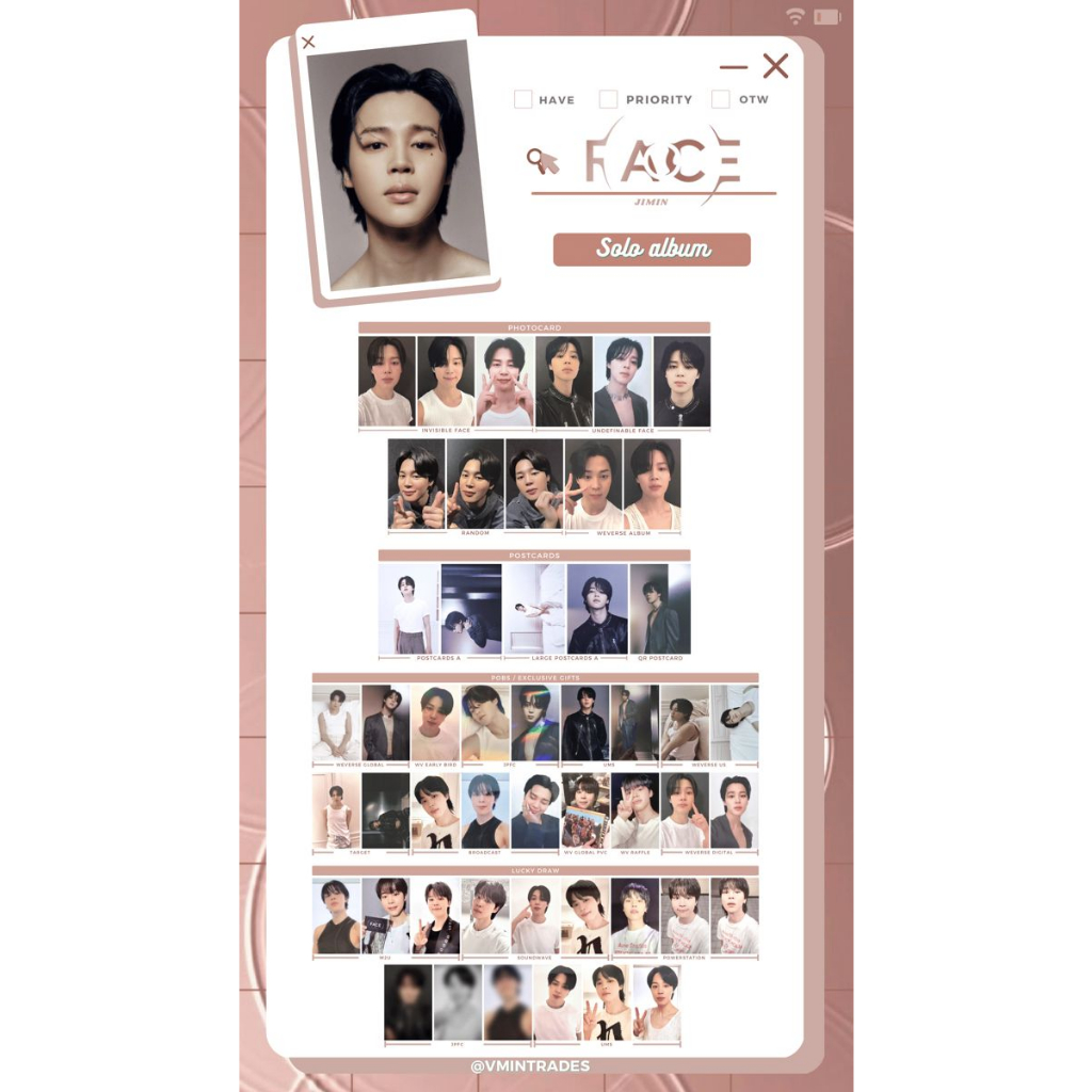 Card solo thành viên BTS - thẻ bo góc chính hãng