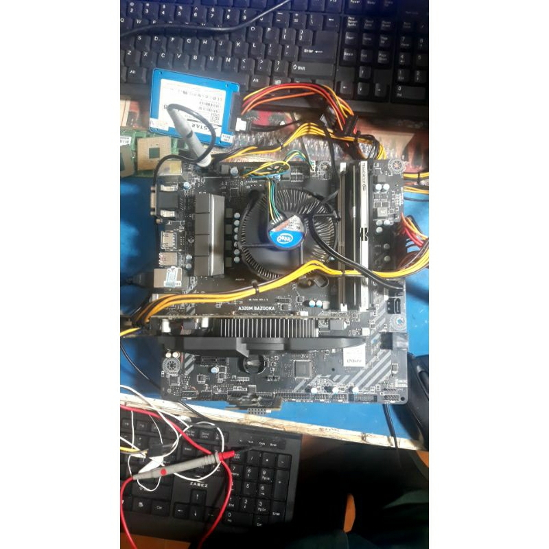 Combo main a320m+ amd 2600x+ m2 sata 256gb