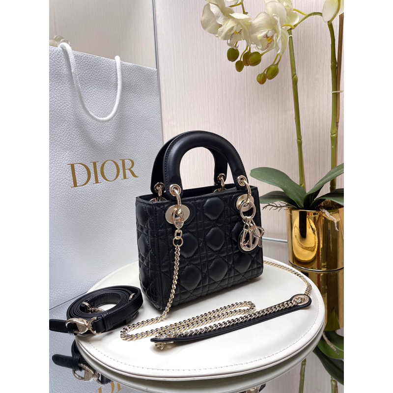 TÚI D.IOR LADY SIZE MINI 17CM HÀNG DA LAMSKIN