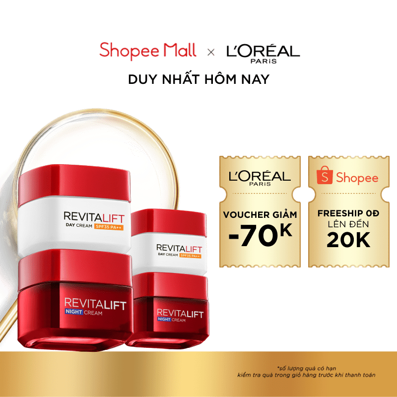 Bộ kem dưỡng chống lão hoá ngày vs đêm Revitalift L'Oreal Paris