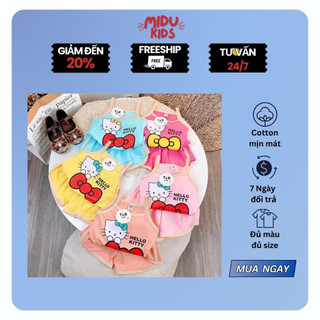 Set 2 dây quần áo trẻ em cho bé gái Hello Kitty Chất Cotton cao cấp co giãn đa chiều MiDuKid