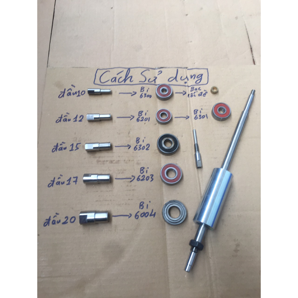 Cảo giật bạc đạn xe máy 6 đầu Inox, vam giật bi láp, tháo vòng bi bánh xe