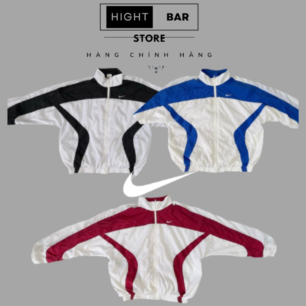 Áo khoác dù NIKE Big Logo thêu siêu hot, Jacket Vintage vải dù 2 lớp cao cấp thời trang Hàn Quốc M11 Hight Bar Store