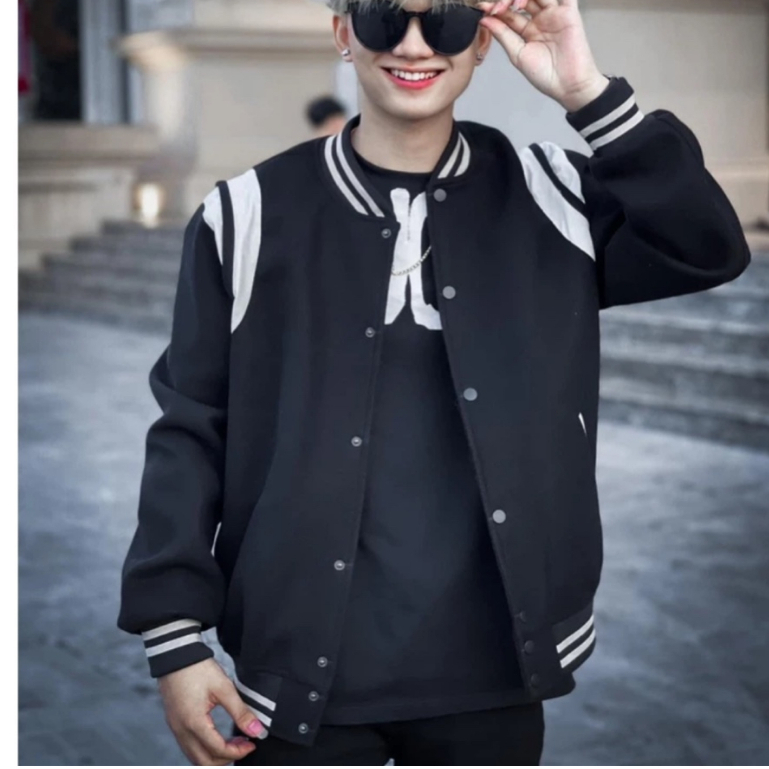 Áo Bomber Tetdey Phối Da Cầu Vai Full 4 Màu Siêu Hot - Áo Khoác Nam Nữ Chất Dạ Tàu Cao Cấp