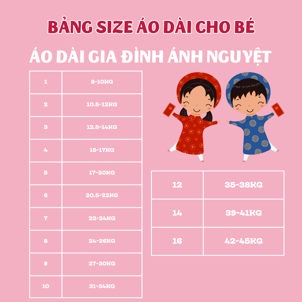 Áo dài cách tân bé gái màu đỏ chất tơ sống thêu hoa cao cấp - AN18