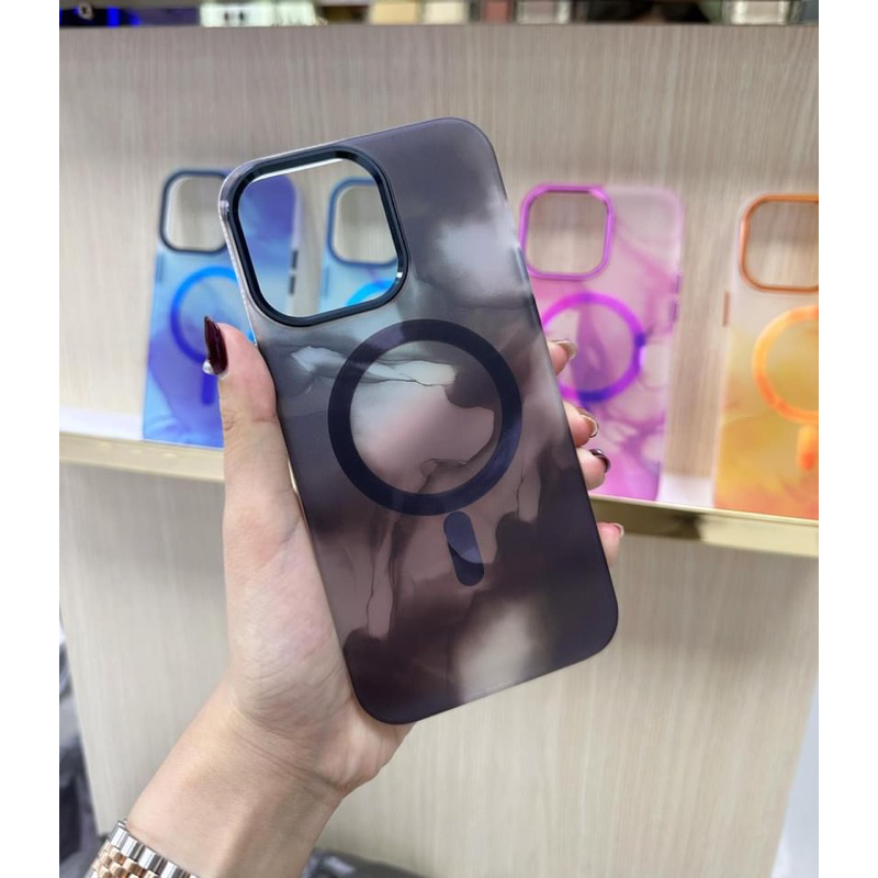 Ốp likgus lưng nhám hoạ tiết sương khói iphone 15 pro/ ip15pro max