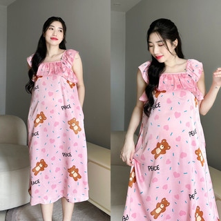 Evermom | sale đầm bầu maxi dáng dài form đuôi cá hoa nhí