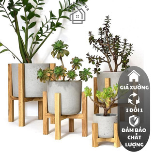 Chân gỗ đặt chậu cây - kệ gỗ để chậu hoa ccg01