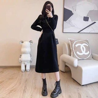Váy polo dài tay chất nỉ da cá dày dặn dáng dài, váy thun polo dài tay thu đông xưởng may Minh Khang có nắp túi
