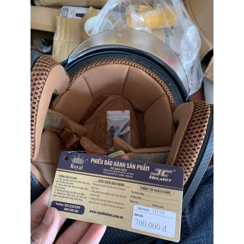Nón bảo hiểm Royal kính âm m139 - Mũ bảo hiểm 3/4 Royal dấu kính m139 màu xanh mực