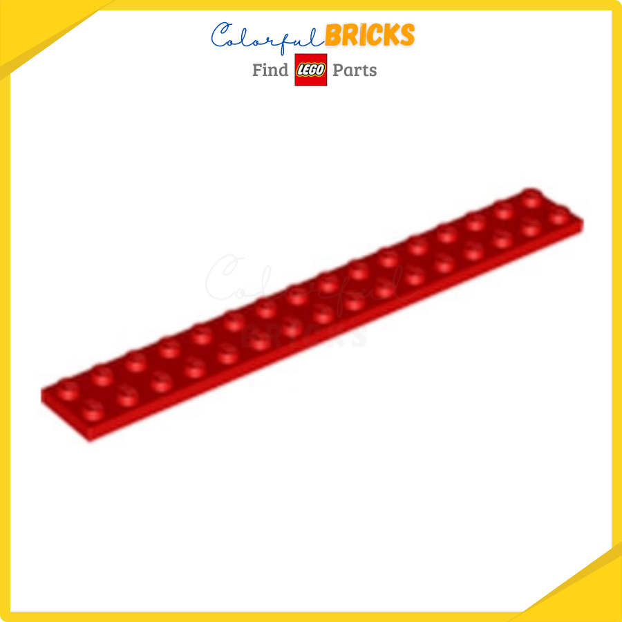 Gạch Lego chính hãng | Tấm cơ bản 2x16 Màu đỏ | Plate 2x16 | ID: 4282