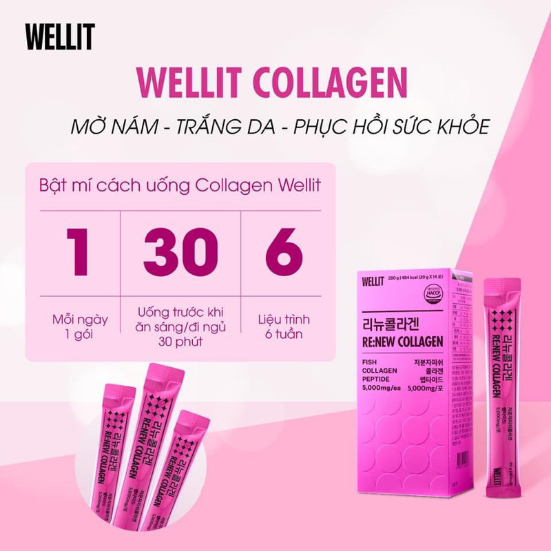 Collagen Peptide Cá Trẻ Hoá Làn Da Hàm Lượng 5000Mg Hàn Quốc