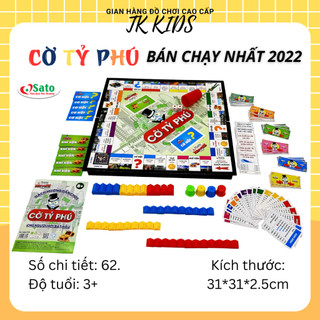 Bộ cờ tỷ phú SATO 039 bàn nhựa cao cấp, kích thước 31*31*2.5cm, đồ chơi trí tuệ an toàn Việt