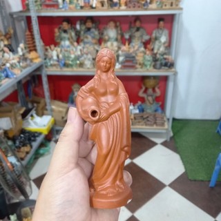 Tượng gốm cô gái đổ nước trang trí bể cá,non bộ