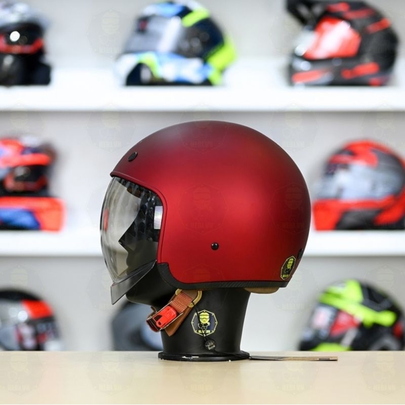 Mũ bảo hiểm Royal M139 kính âm màu đỏ đô  - Nón bảo hiểm 3/4 dấu kính xịn sò