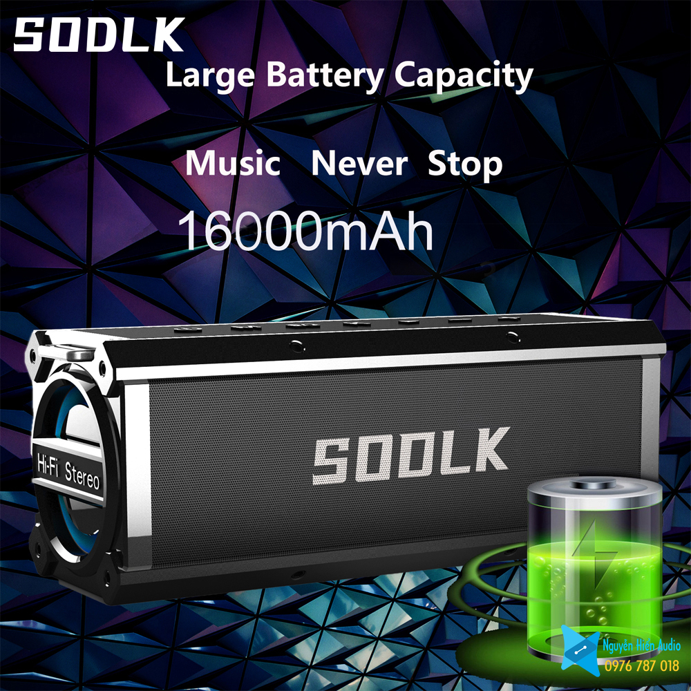 Loa SODLK T200plus bluetooth 5.0 siêu trầm 120W, karaoke chuyên nghiệp, đèn RGB