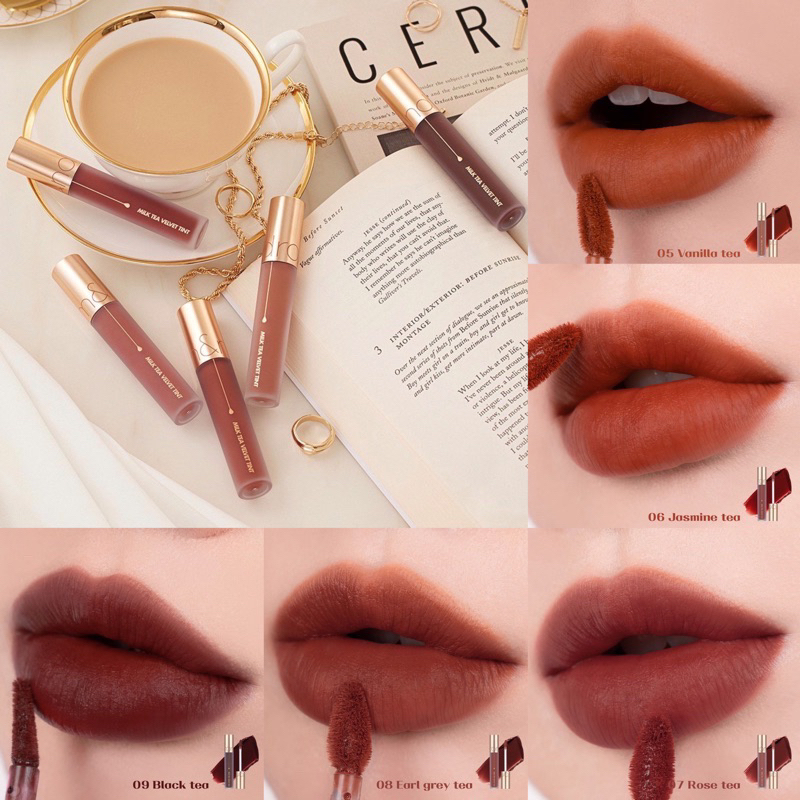 Son Kem Lì Romand Milk Tea Velvet Tint Ver01-02, màu 01-09