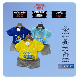  Set Quần Áo Trẻ Em Bé Trai Ô Tô Và Huơu Cao Cổ Ngộ Nghĩnh MiDu Kid