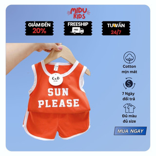 Set Sát Nách 3 Lỗ Sun Please MiDu Kid Quần Áo Cho Bé Trai Năng Động Vui Chơi Cả Ngày