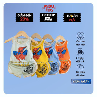 Set Siêu Nhân Nhện Quần Áo Ba Lỗ, Sát Nách Cho Bé Trai MiDuKid