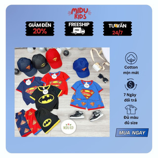 Vũ Trụ Điện Ảnh Siêu Nhân MiDu Kid Có Tay Cho Bé Trai Chất Cotton Cao Cấp Trẻ Em