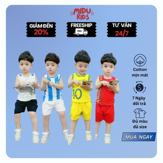 Đồ Thể Thao Sát Nách Phong Cách Bé Trai, Áo Ba Lỗ Chất Thun Cotton Trẻ Em MiDu Kid