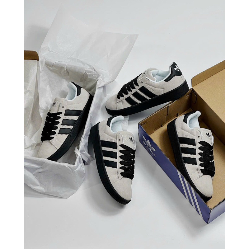 Giày Thể Thao Adidaz Campus xám đế đen mới, giầy sneaker nam nữ đơn giản thanh lịch