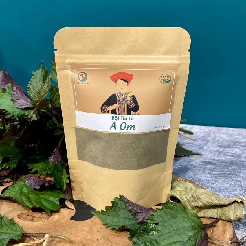 Bột Tía Tô Tím Đắp Mặt Nạ Trắng Da A OM Natural Giúp Sáng Da, Giảm Thâm Nám Công Nghệ Sấy Lạnh 100% 50g