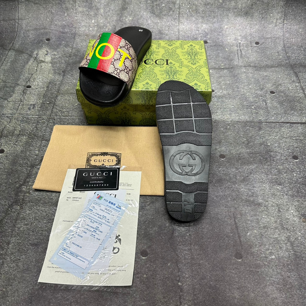 Dép Lê Gucci  dép da nam quai ngang gc not fake fullboxx hộp cực đẹp