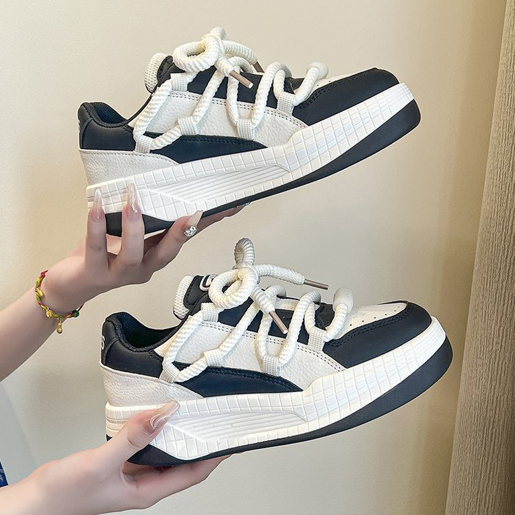 Giày thể Thao Nữ Sneaker Học Sinh Phối Dây Thừng Phong Cách