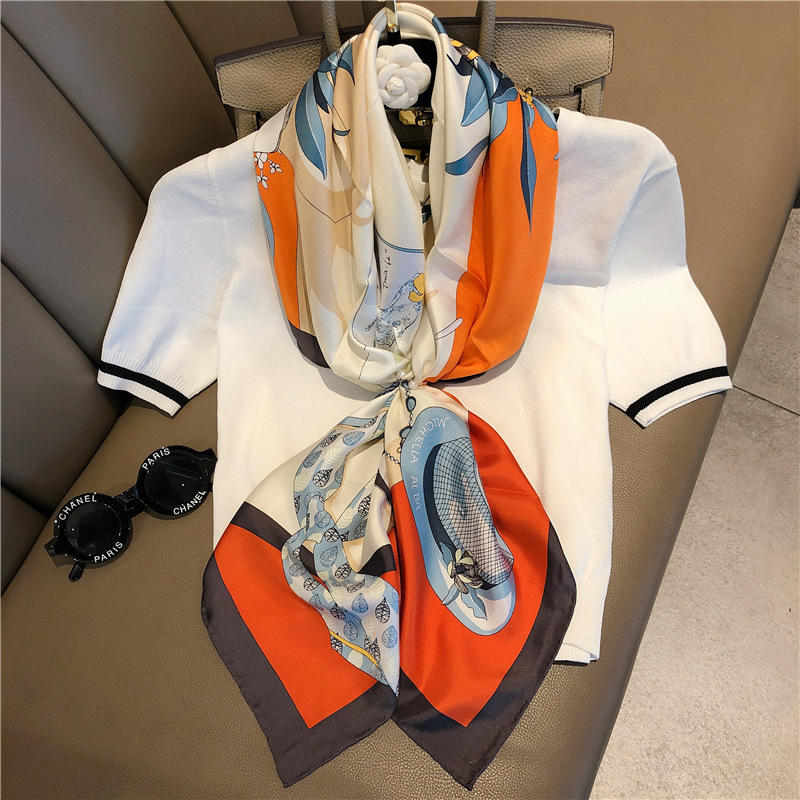 Khăn Lụa Vuông 90x90cm, Khăn Trùm Đầu, Khăn Quấn Áo Thời Thượng