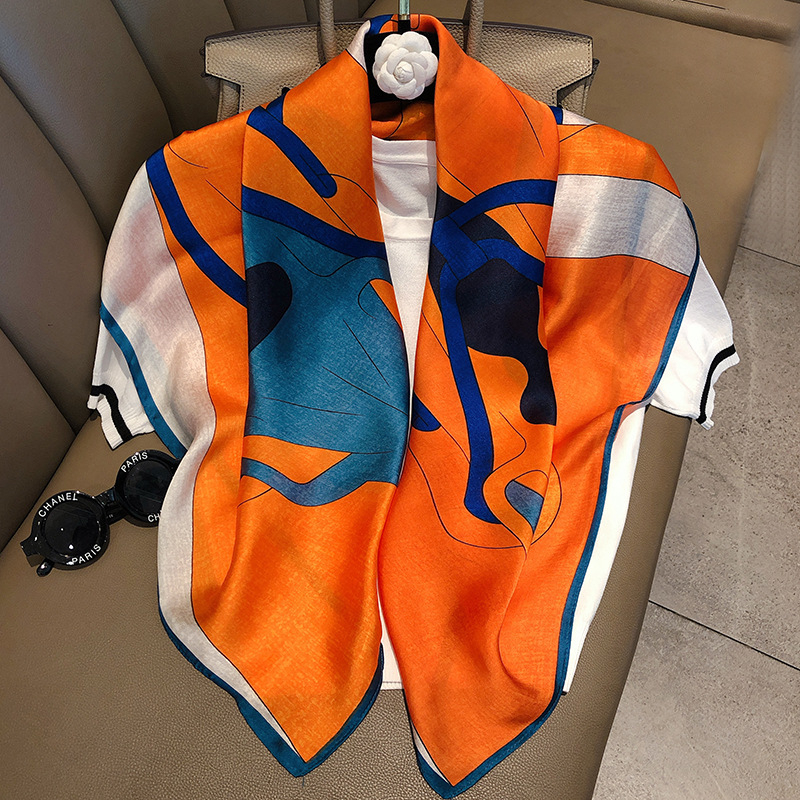 Khăn Lụa Vuông 90x90cm, Khăn Trùm Đầu, Khăn Quấn Áo Thời Thượng