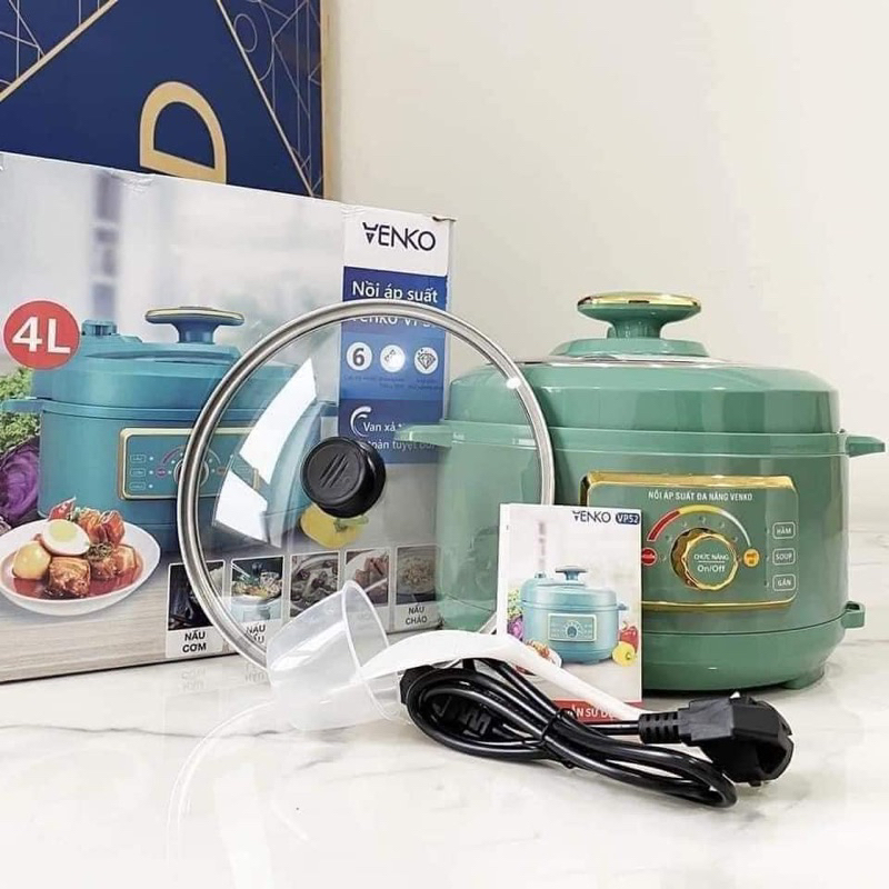 Nồi Áp Suất Đa Năng VenKo 4 lít👉Nấu cơm⚡️Hầm⚡️Nấu⚡️Chiên⚡️Xào