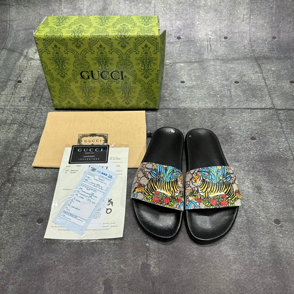 Dép Lê Gucci ( Quà Tặng kèm zipo) dép da nam quai ngang gc Hổ Lúa fullboxx hộp cực đẹp