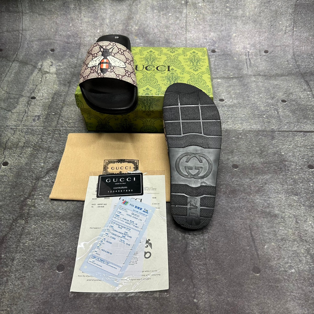 Dép Lê Gucci  dép da nam quai ngang gc ong fullboxx hộp cực đẹp