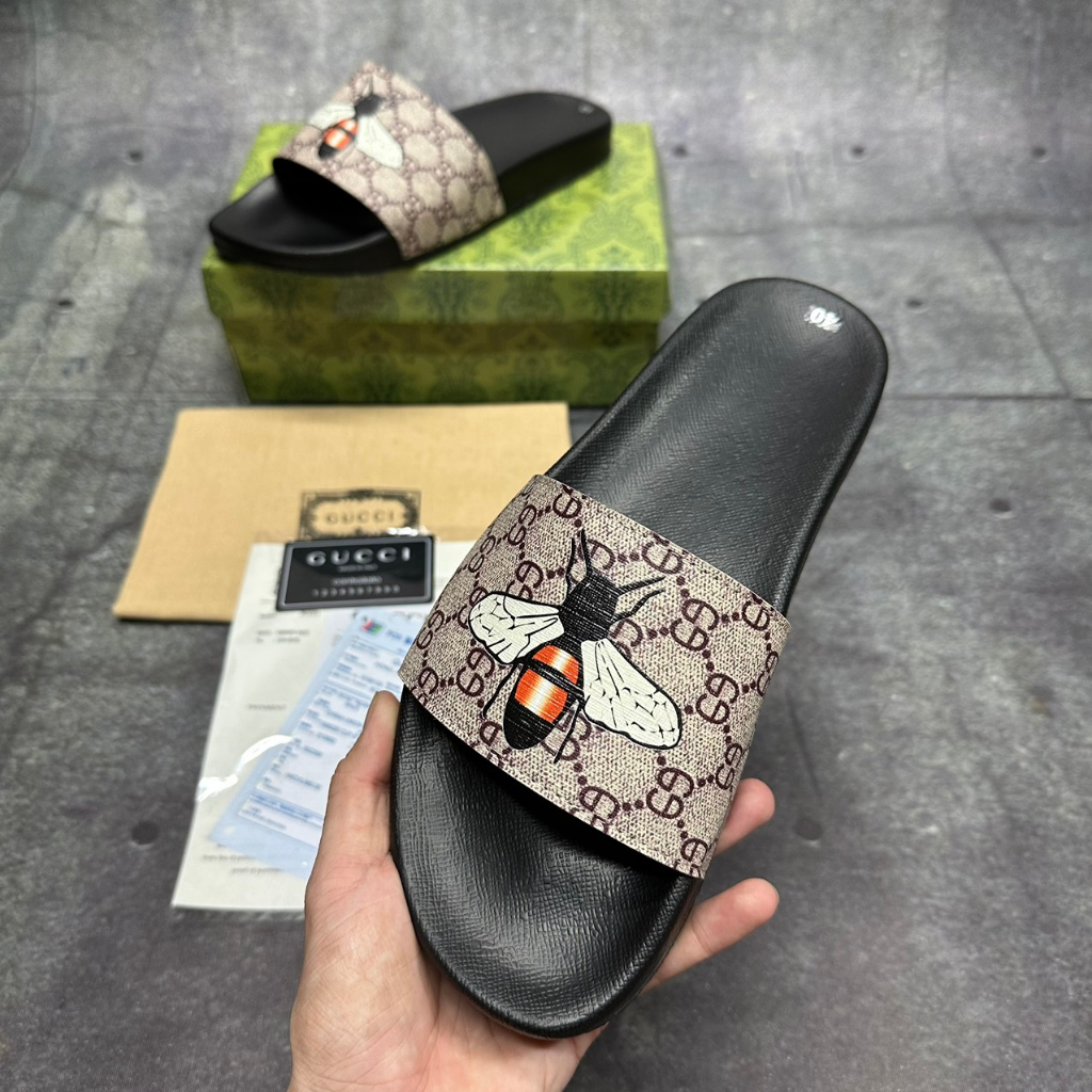 Dép Lê Gucci  dép da nam quai ngang gc ong fullboxx hộp cực đẹp