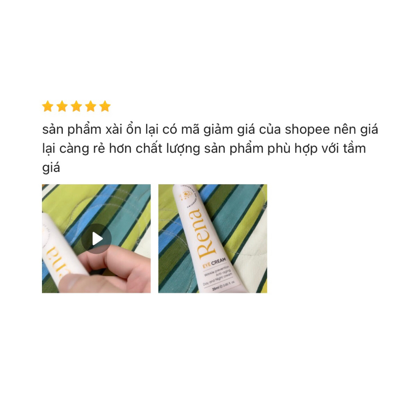 [ CHỤP THẬT - CHÍNH HÃNG ] Kem giảm thâm mắt Rena Abera giúp giảm thâm mắt, bọng mắt, nếp nhăn vùng mắt, làm cho vù