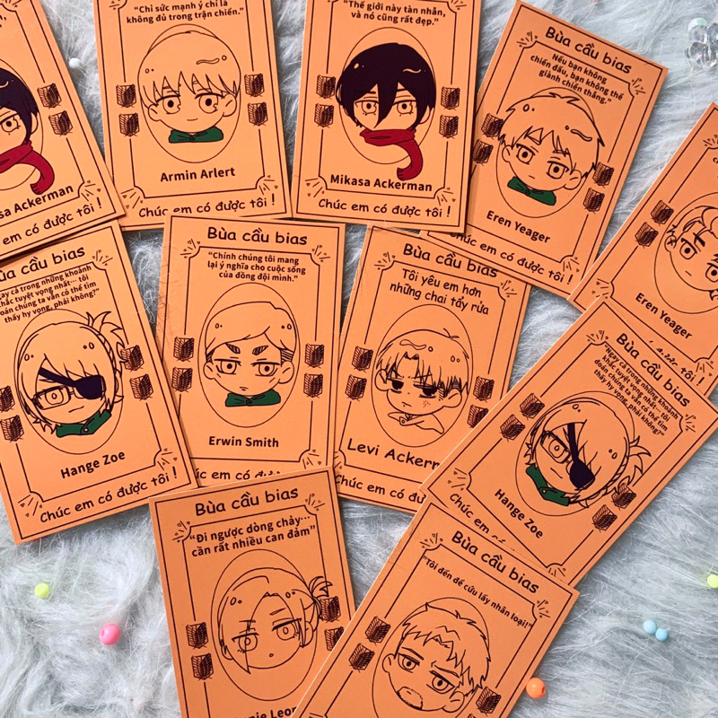 Card Attack on Titan | Thẻ bài bóc pack nhân phẩm Anime Attack on Titan | Levi, Eren, Mikasa