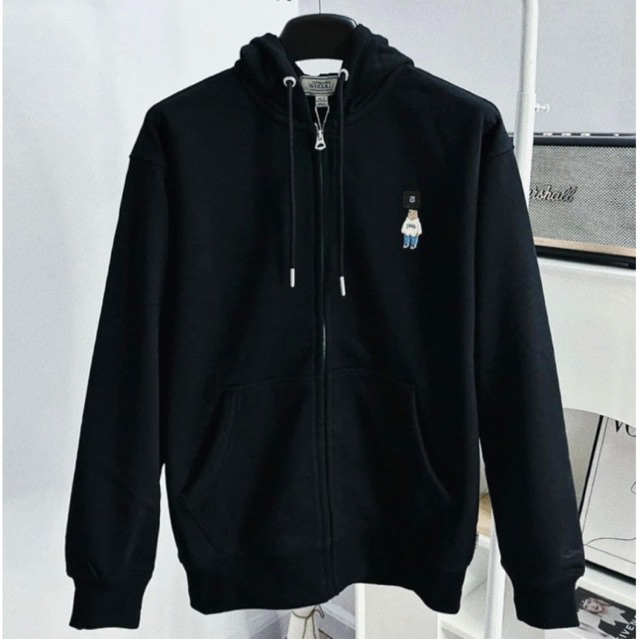 Áo hoodie zip Whoau logo basic