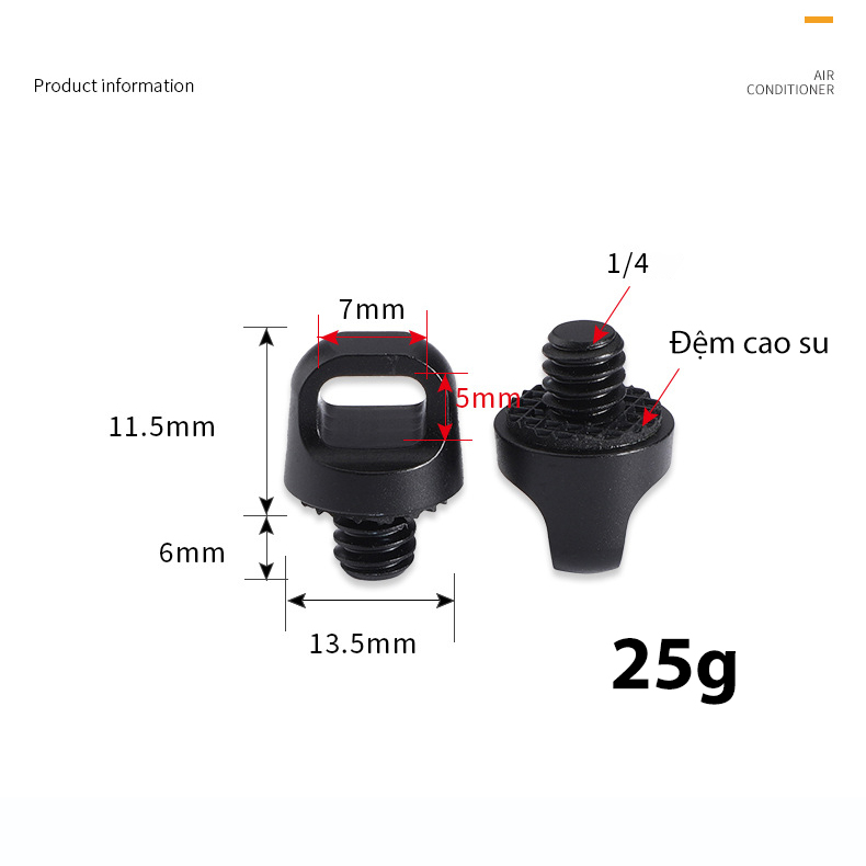 Ốc vít treo móc dây máy ảnh rig cage khung máy ảnh chuẩn ren 1/4 Quick Release Plate tripod gimbal D ring monopod tripod