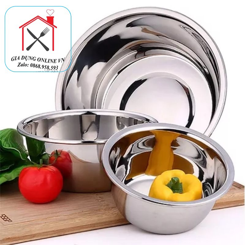 Chậu inox sâu Siêu Dày sáng bóng không HAN RỈ ĐỦ SIZE.