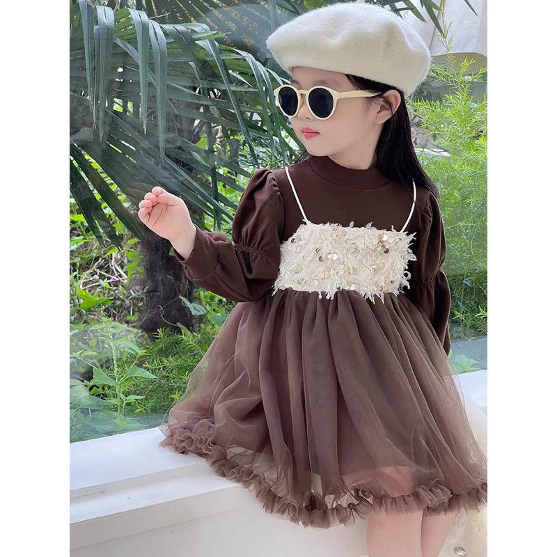 Set váy vitage cho bé gái hàng Quảng Châu cao cấp