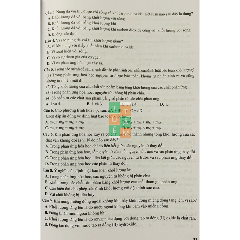 Sách - Bài tập phát triển năng lực Khoa học tự nhiên 8