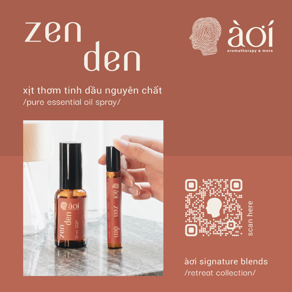 xịt thơm tinh dầu thiên nhiên zen den | pure essential oil soul spray | àơi signature blend in /retreat/