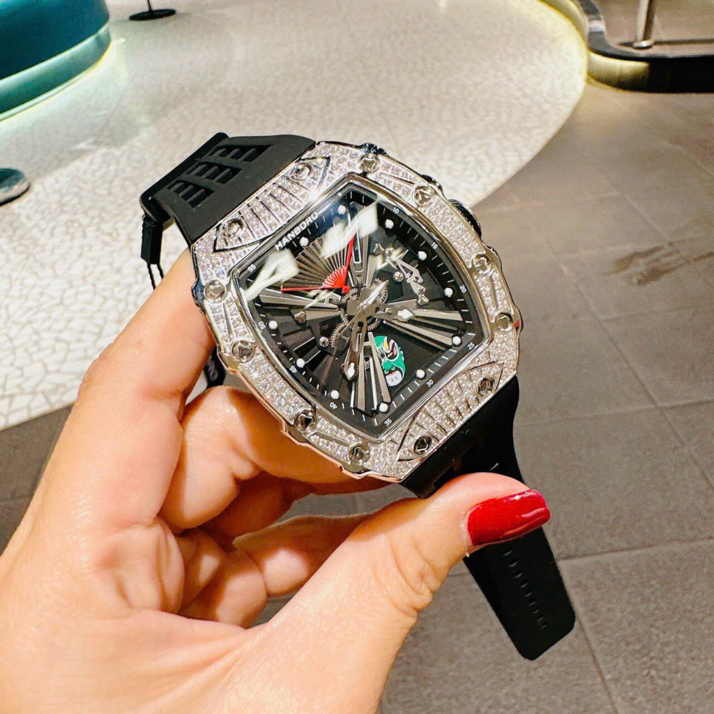 Đồng hồ nam Hanboro Limited Edition, Size 42mm, Authentic, Full box, Luxury Diamond Watch