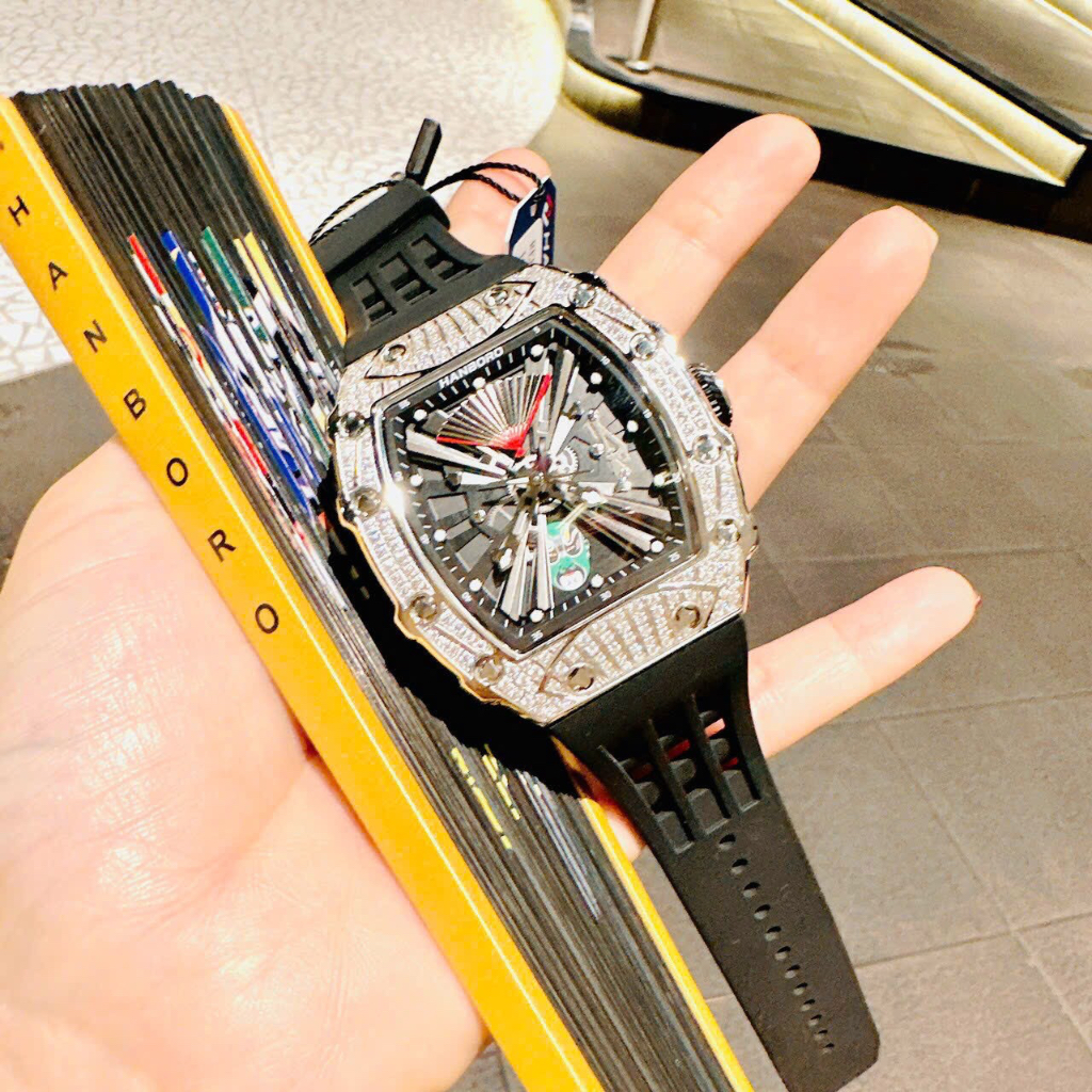 Đồng hồ nam Hanboro Limited Edition, Size 42mm, Authentic, Full box, Luxury Diamond Watch