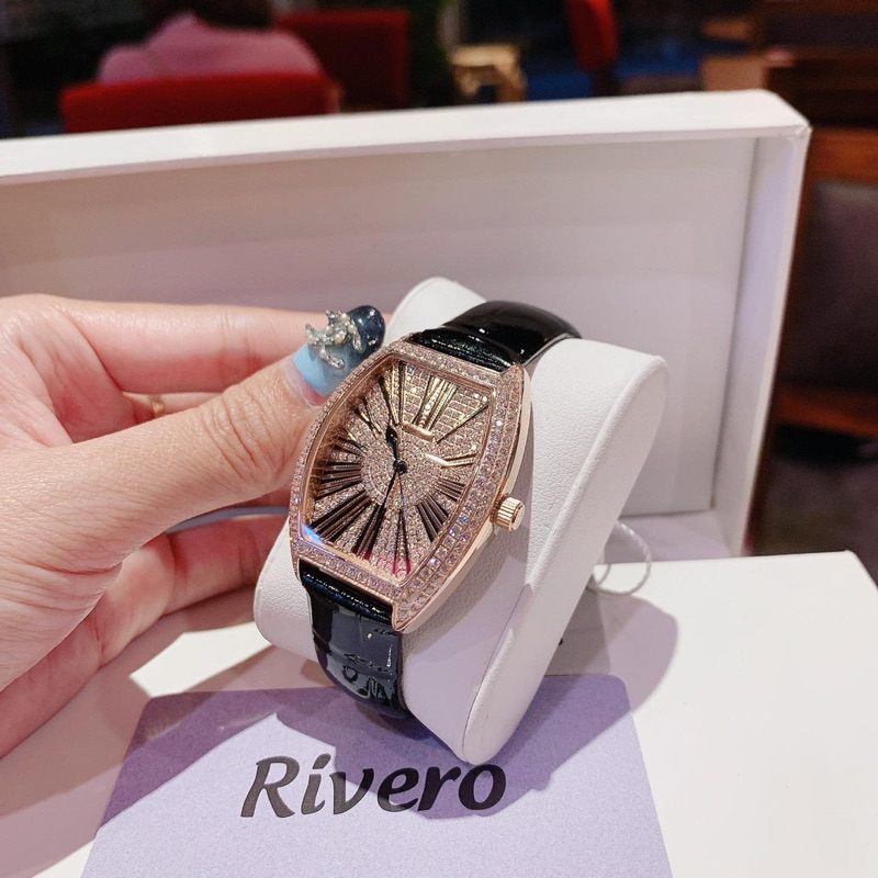 Đồng hồ nữ Rivero 2603 dây da đen chính hãng