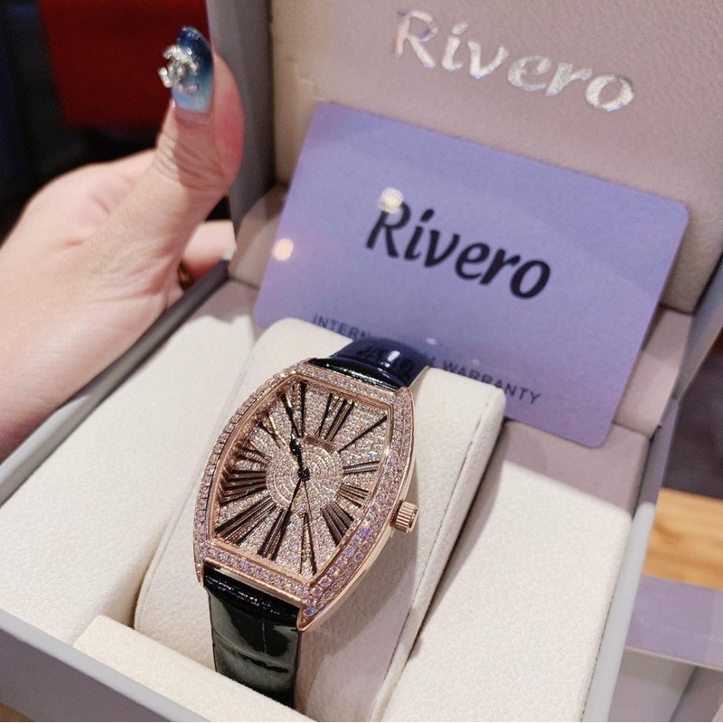 Đồng hồ nữ Rivero 2603 dây da đen chính hãng